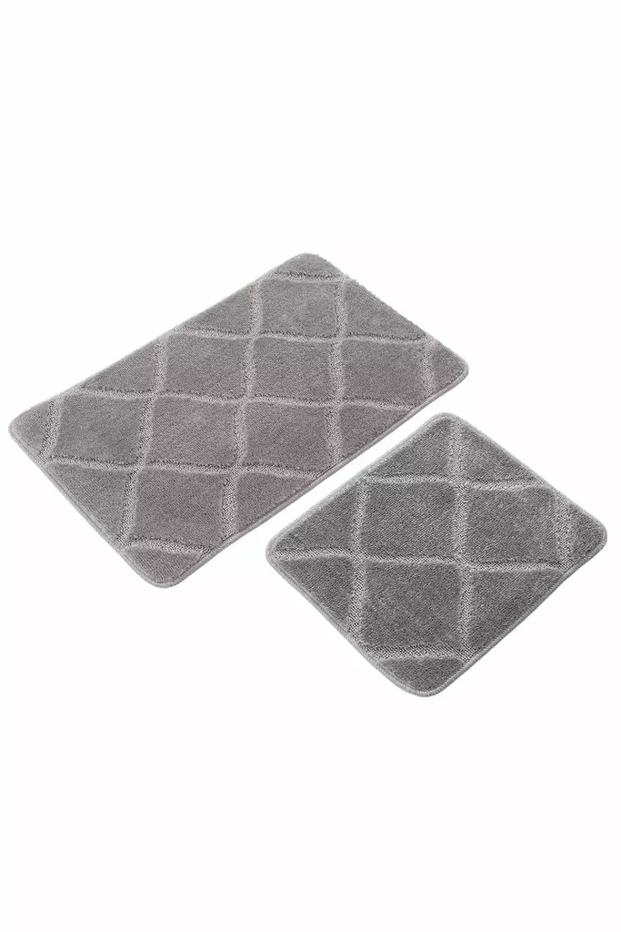 Badrumsmatta Set Mijölnir Grå 100% Polypropylen Halkfri 50x80 cm & 40x50 cm - Badrumsmattor och våtrumsmattor - 8684283557615 - 1