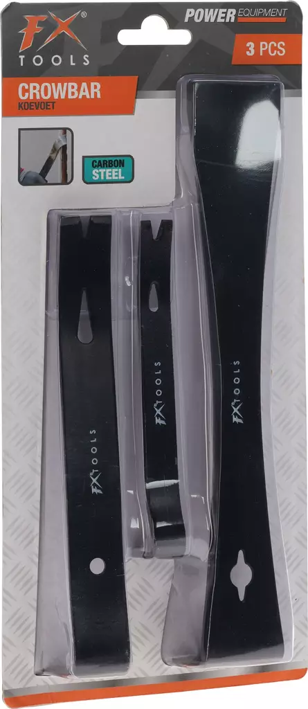 Brytjärn i kolstål 3-pack, 135–240 mm - Bräckjärn och kofötter - 8721037394215 - 1