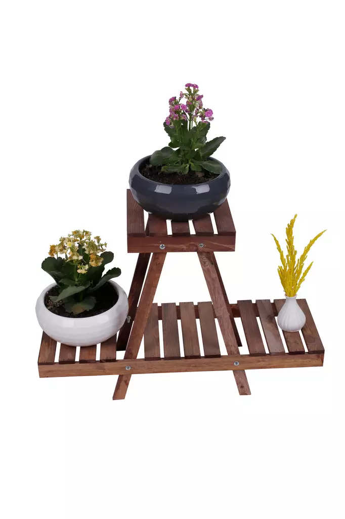 Jardinjär, valnöt, 50 cm x 70 cm x 24 cm, elegant, mångsidig - Blomsterställ och växtstöd - 8683342261715 - 1