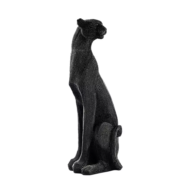 Dekorativ Objekt Aberto Design Leopard Svart Polyester 15x43x15 cm - Dekorationer, prydnadsföremål - 8684282419365 - 1