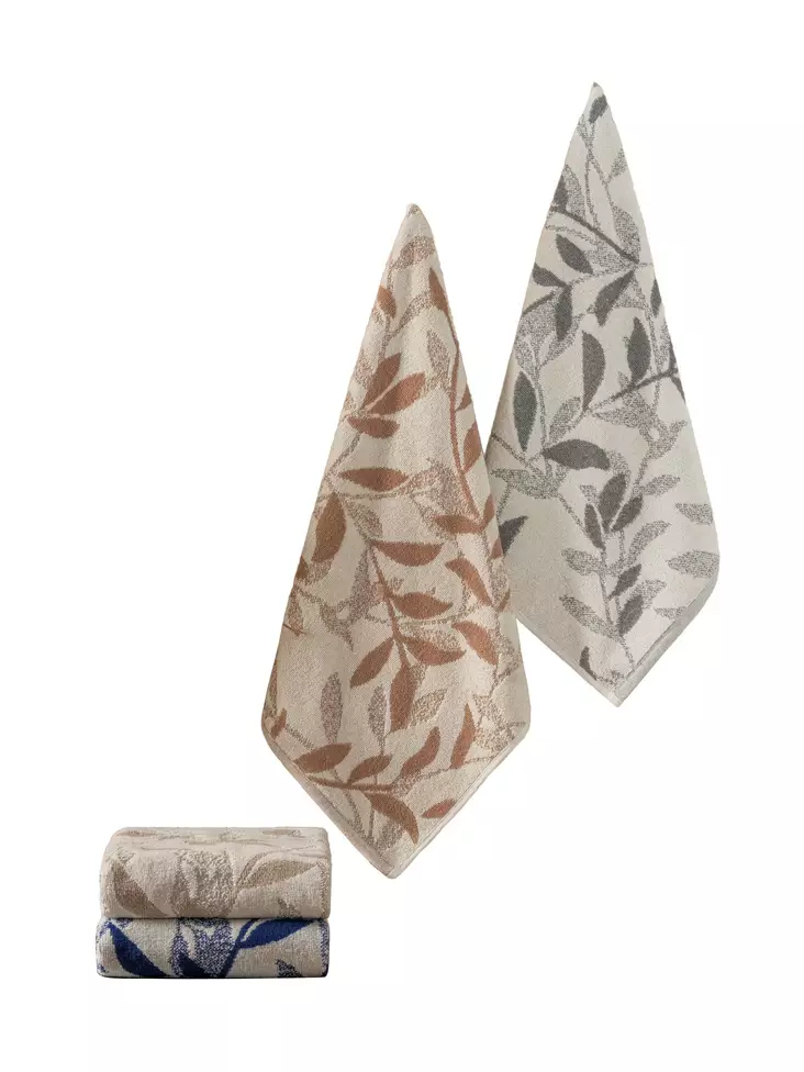 Handdukset Mijölnir Brun Grå Blå 67% Bomull 33% Polyester 50x90 cm 4 Set - Handdukar - 8683742576815 - 1