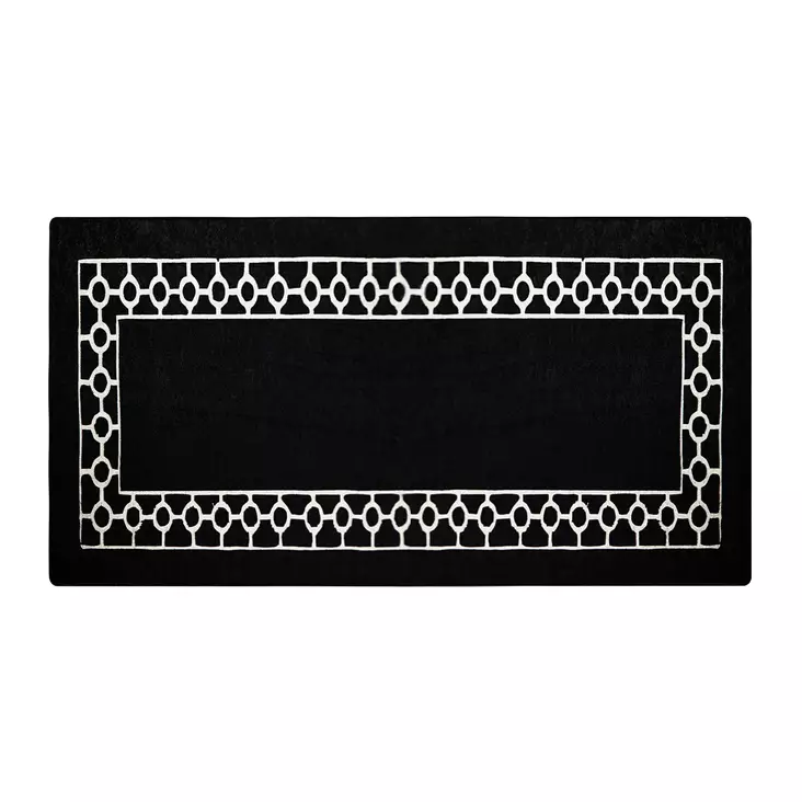 Gångmatta (80 x 200), svart/vit, 80 x 200 cm, tålig, bekväm, säker - Små mattor och gångmattor - 8682870898295 - 1