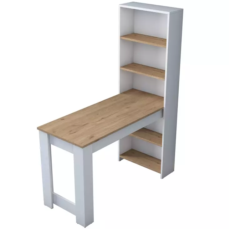 Köksbord Hanah Home JA102 Valnöt Vit Spånskiva 120x153,6x53,8 cm - Matbord - 8683743323715 - 1