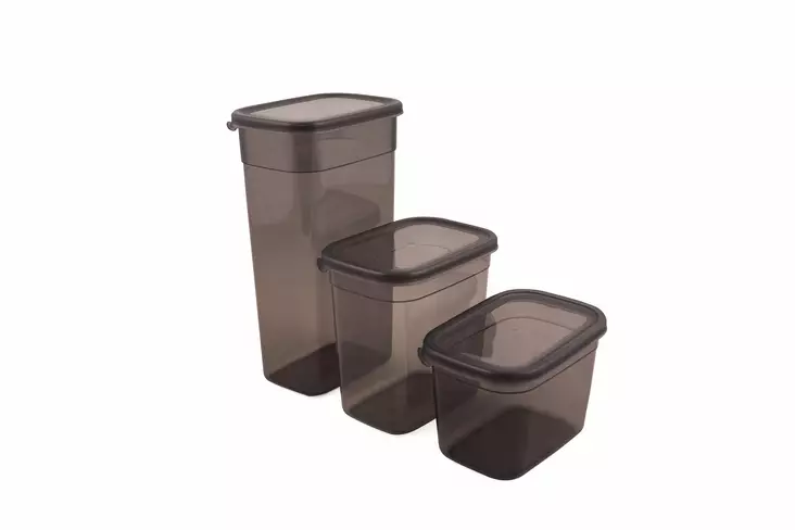 Förvaringslåda Set Hermia Antracit Plast 18 Delar - Matlådor och matförvaringsbehållare - 8683342653015 - 1