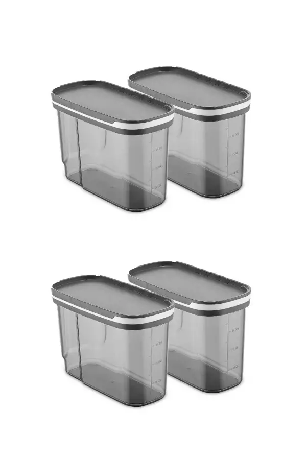 Förvaringslåda Set Hermia Antracit Plast 4 Delar - Matlådor och matförvaringsbehållare - 8683342477475 - 1