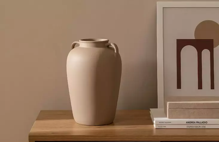 Vas Aberto Design CY0137 Ljusbrun Keramik 18x18x27 cm - Hängande blomkrukor och vaser - 8684282979265 - 1