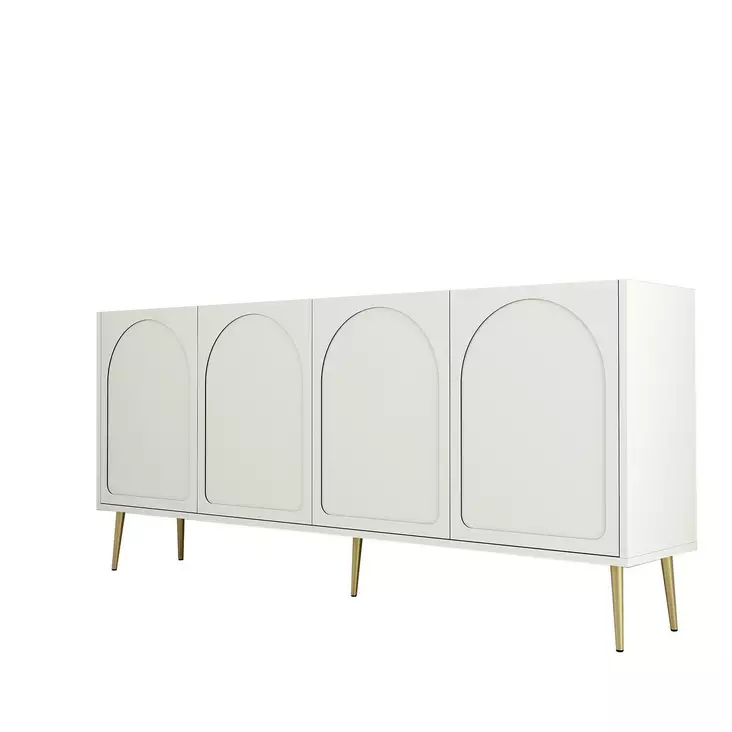 Konsolbord Hanah Home Lyon 80 Cream Guld Spånskiva 180x80x35 cm - Byråer och skåp - 8684282640165 - 1