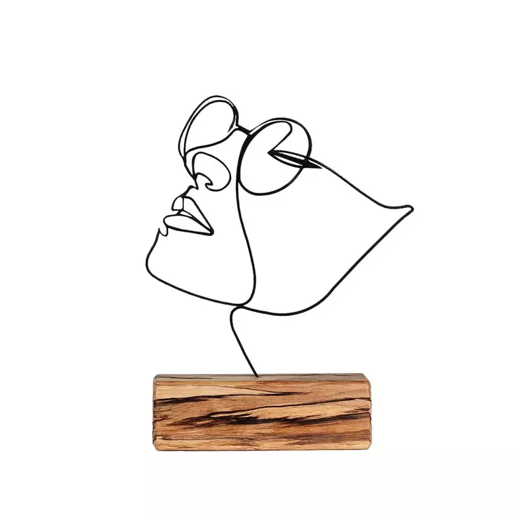 Prydnadsföremål, svart, 17 x 31 x 3,5 cm, tålig, unik - Dekorationer, prydnadsföremål - 8681875641165 - 1