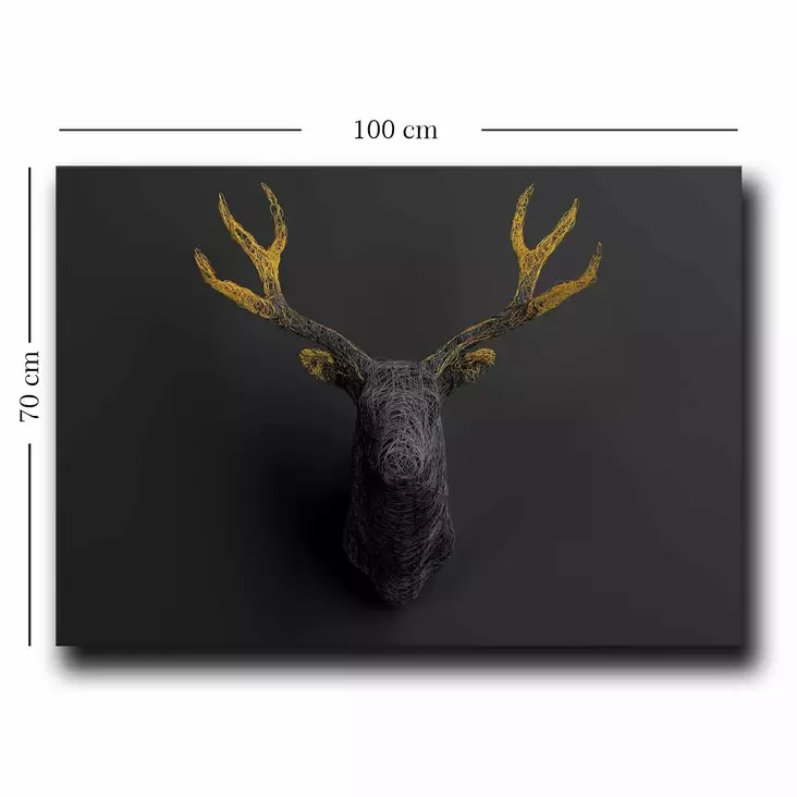 Canvastavla Wallity Guld Svart Canvas Trä 70x100 cm - Tavlor och ramar - 8683743826025 - 1