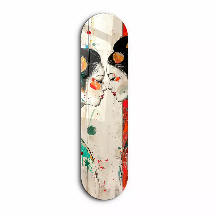 Glastavla Wallity Girls In Yukata Flerfärgad Glas 20x80 cm - Tavlor och ramar - 8684283554195 - 1