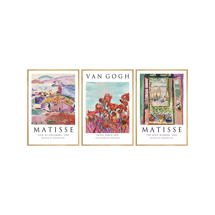 Dekorativ inramad MDF-tavla (3 delar), flerfärgad, 50 x 70 cm (3 delar), elegant, hållbar, iögonfallande - Tavlor och ramar - 8684282725435 - 1