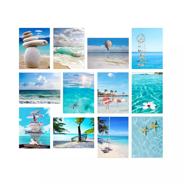 Dekorativ MDF-tavla (12 st), flerfärgad, 20 x 15 cm, hållbar, lätt att montera - Tavlor och ramar - 8682870012615 - 1