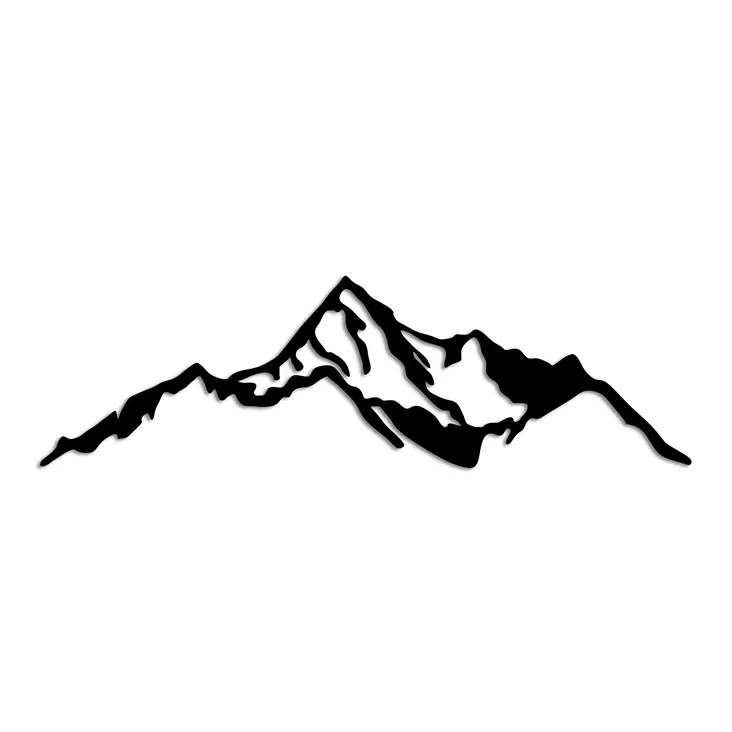 Väggdekor Metall Wallity Mountain 9 Svart Metall 67x20 cm - Dekorationer, prydnadsföremål - 8683742828495 - 1