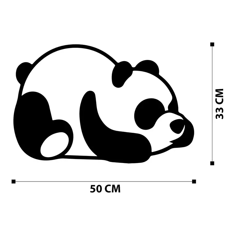 Väggdekor Metall Wallity Panda Metal Decor Svart Metall 35x50 cm - Dekorationer, prydnadsföremål - 8682870853645 - 1