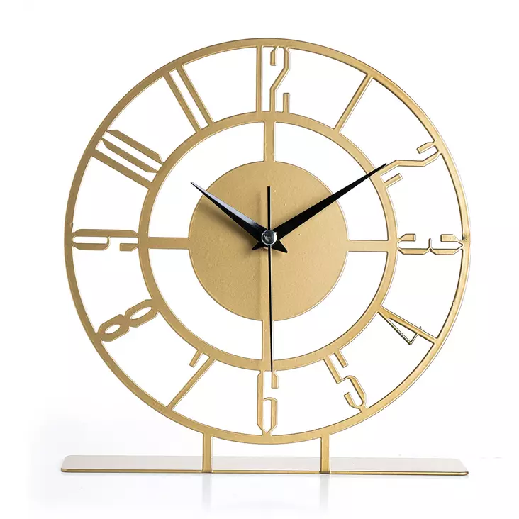 Dekorativ Klocka Aberto Design Bunella Guld Metall 25x23 cm - Väggklockor - 8683742881865 - 1