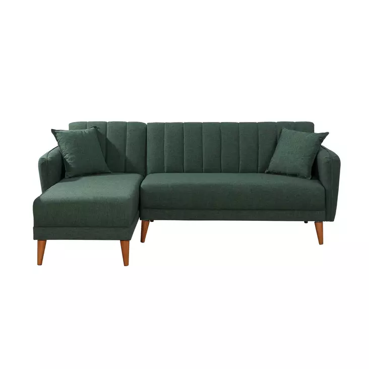 Hörnbäddsoffa Atelier del Sofa Aqua Linne Mörkgrön 225x150x85 cm - Soffor - 8681875324075 - 1