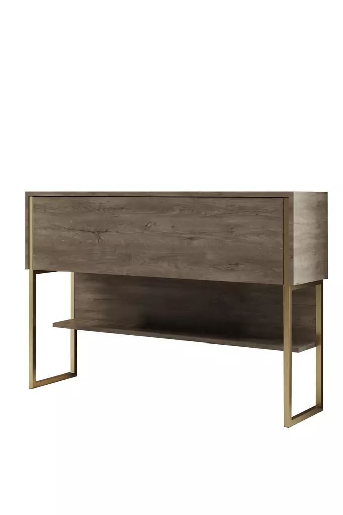Byrå Hanah Home Luxe Guld Valnöt Spånskiva 120x80x30 cm - Byråer och skåp - 8684282883685 - 1