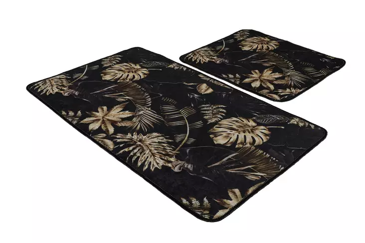 Badrumsmatta Set Mijölnir Flerfärgad 100% Polyester Antibakteriell Halkfri 50x60 cm & 60x100 cm - Badrumsmattor och våtrumsmattor - 8682870915985 - 1