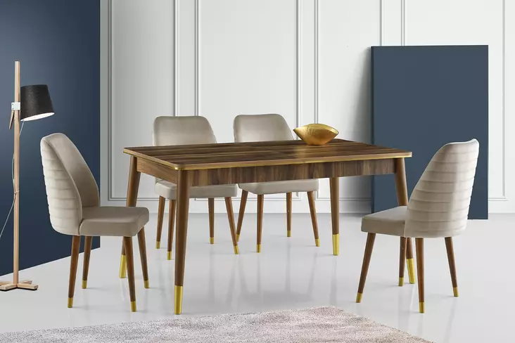 Matbord Hanah Home Flora Valnöt Spånskiva 146x78x90 cm - Matbord - 8683743766925 - 1
