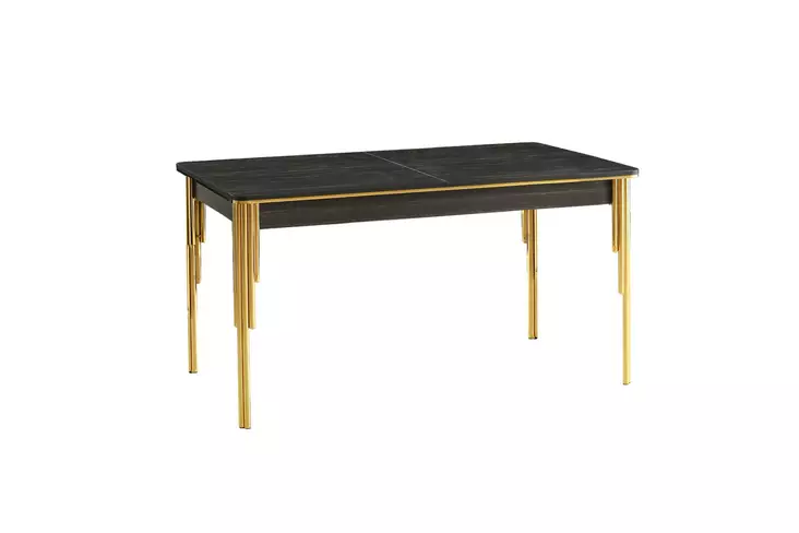 Matbord Hanah Home Damla Svart Guld Spånskiva 144x78x90 cm - Matbord - 8683743769865 - 1