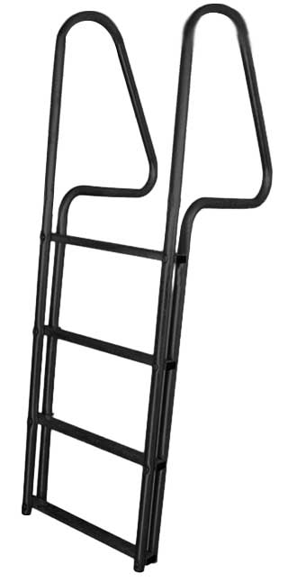 Laituritikas 4-askelmaa teräs musta - Båtbryggor och förtöjningsstöd - 6418536027325 - 1