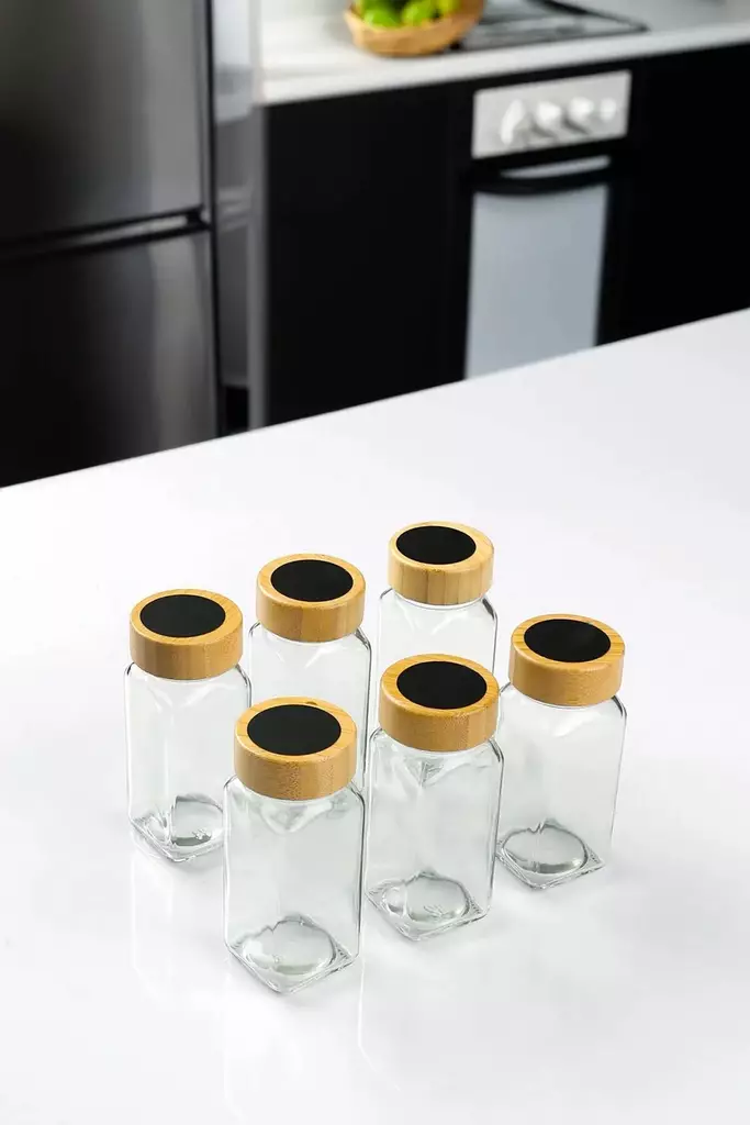 Kryddburk Set Hermia Transparent Glas 6 Delar - Dagliga köksartiklar - 8684283873975 - 1