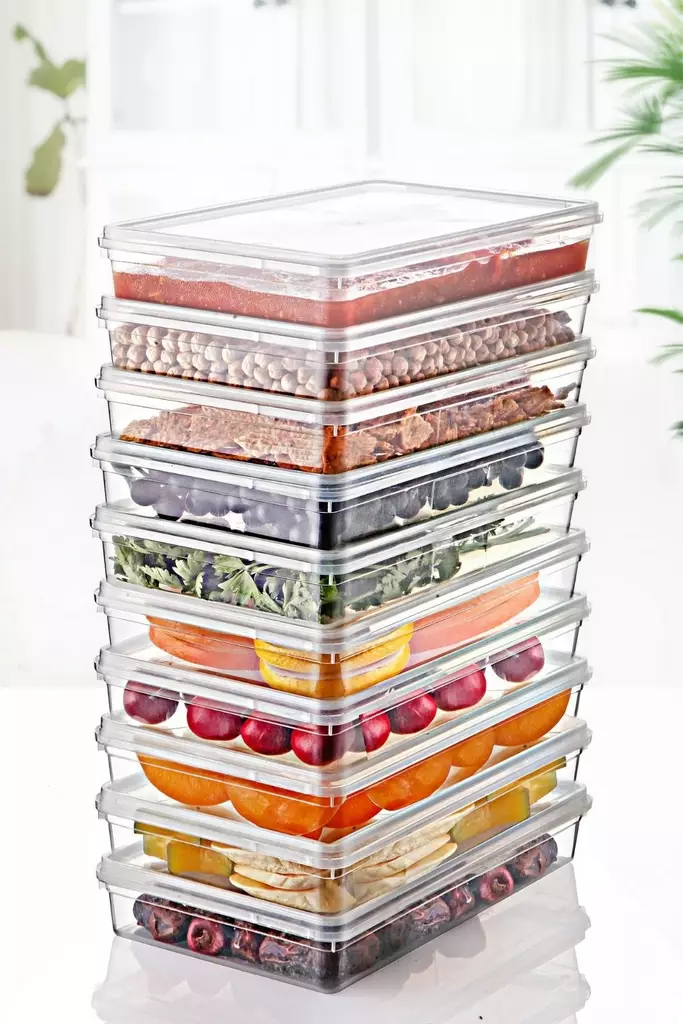 Förvaringslåda Set Hermia Transparent Plast 10 Delar - Matlådor och matförvaringsbehållare - 8684283711895 - 1