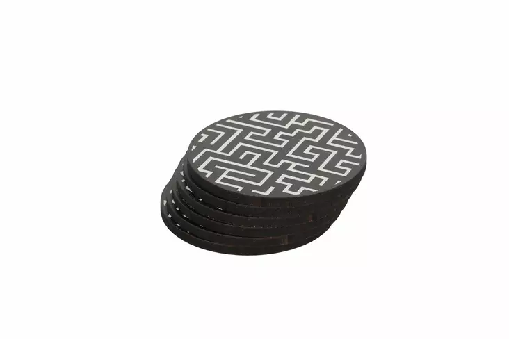 Glasunderlägg (6 st), flerfärgade, 9 cm, 0,5 cm, hållbara, eleganta, lätta att rengöra - Dricksglas - 8683342106665 - 1