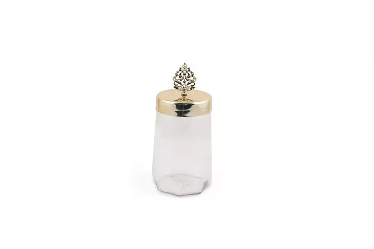 Förvaringslåda Set Hermia Transparent Guld Glas 6 Delar - Matlådor och matförvaringsbehållare - 8683743010295 - 1