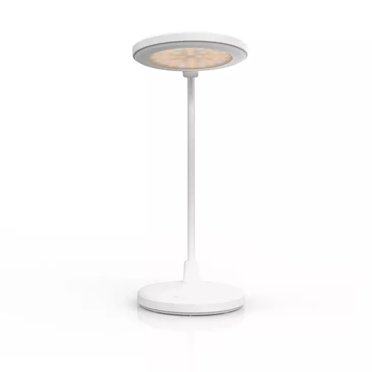 LED Bordslampa | Dimbar | Integrerad spegel | 3 Ljuslägen | 100 lm | Uppladdningsbar | Peka på funktion | Vit - Golv- och bordslampor - 5412810475445 - 1