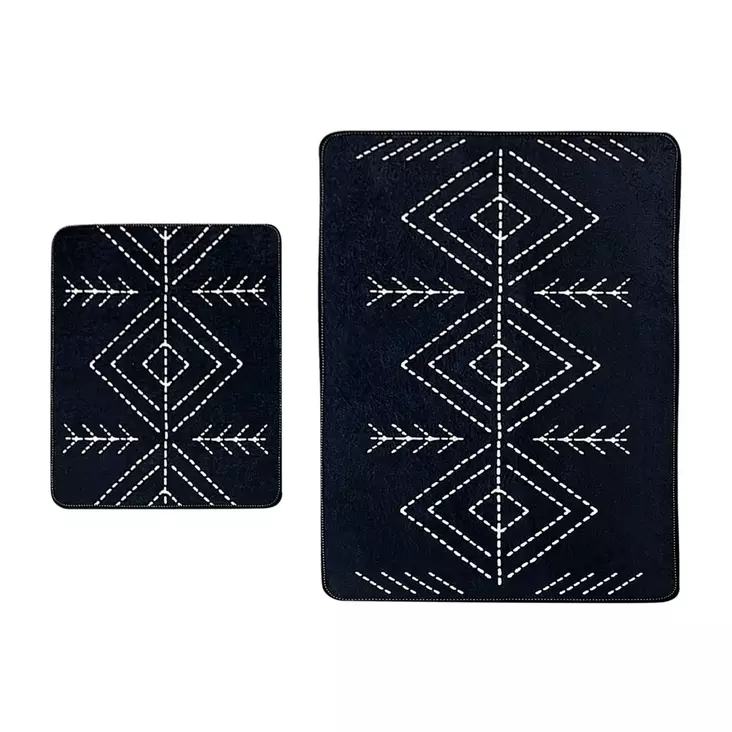 Lyxigt set med badrumsmattor (2 st), flerfärgat, 60 x 100 cm, 50 x 60 cm, antibakteriellt - Badrumsmattor och våtrumsmattor - 8683342800945 - 1