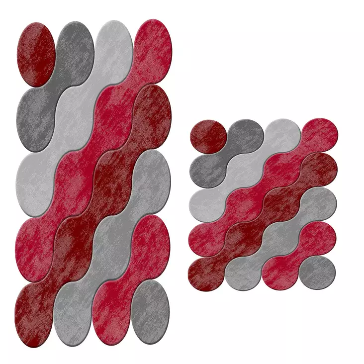 Luxus badrumsmatteset (2 st), röd, 50 x 60 cm och 60 x 100 cm, mjuk, antibakteriell - Badrumsmattor och våtrumsmattor - 8682870987975 - 1