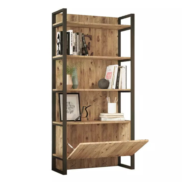 Bokhylla Hanah Home Ml6A Furu Spånskiva 90x180x34 cm - Bokhyllor - 8683342772105 - 1