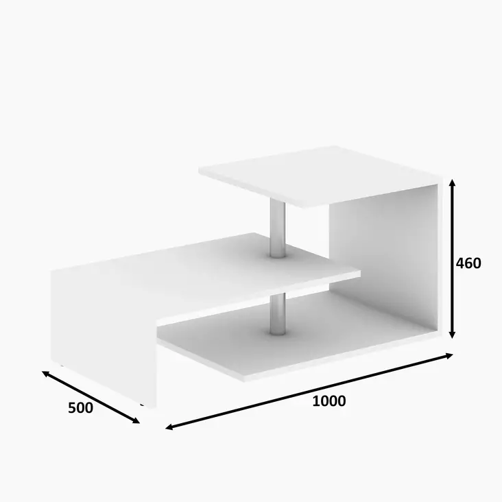 Soffbord Hanah Home Dilek Vit Spånskiva 100x46x50 cm - Soffbord - 8681181622575 - 1