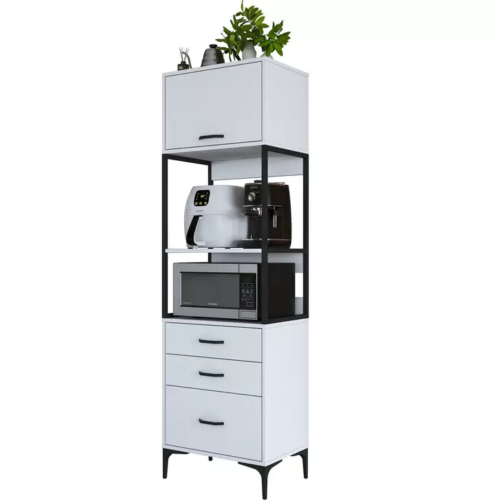 Förvaringsskåp Hanah Home JE135 Vit Spånskiva 60x198,6x40 cm - Skåp och byråer - 8684283108725 - 1