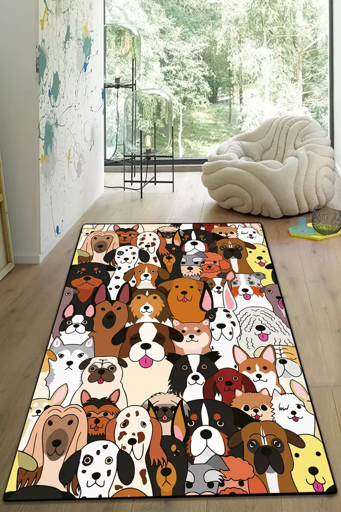 Matta Conceptum Hond Flerfärgad Polyester 80x100 cm - Små mattor och gångmattor - 8683743433155 - 1