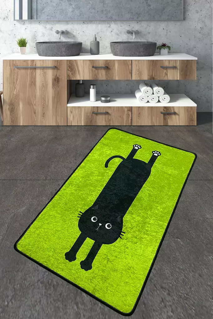 Badrumsmatta Mijölnir Flerfärgad 100% Polyester Antibakteriell Halkfri 70x120 cm - Badrumsmattor och våtrumsmattor - 8683342800785 - 1