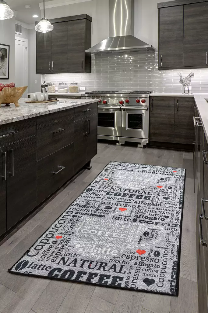 Gångmatta Conceptum Fincan Grå Polyester 80x200 cm - Små mattor och gångmattor - 8681875594195 - 1