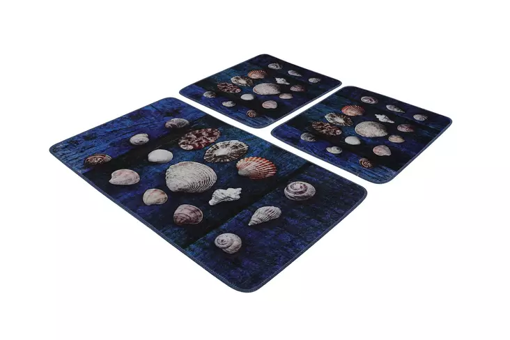 Badrumsmatta Set Mijölnir Flerfärgad 100% Polyester Antibakteriell Halkfri 50x60 cm & 60x100 cm - Badrumsmattor och våtrumsmattor - 8682870916135 - 1