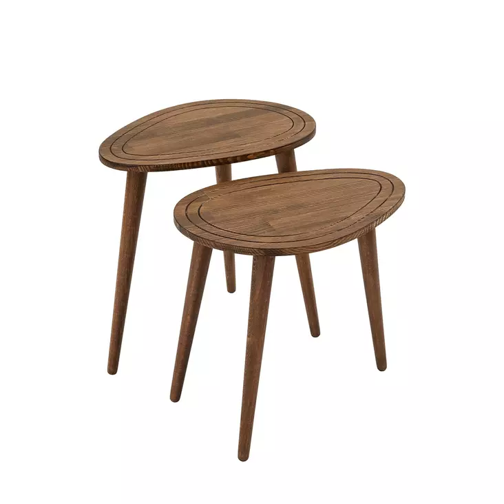 Nästbord Hanah Home Sweet Set Valnöt Massiv Furu Massivt Trä 50x48x33 cm 50x52x33 cm - Bord - 8683742112075 - 1