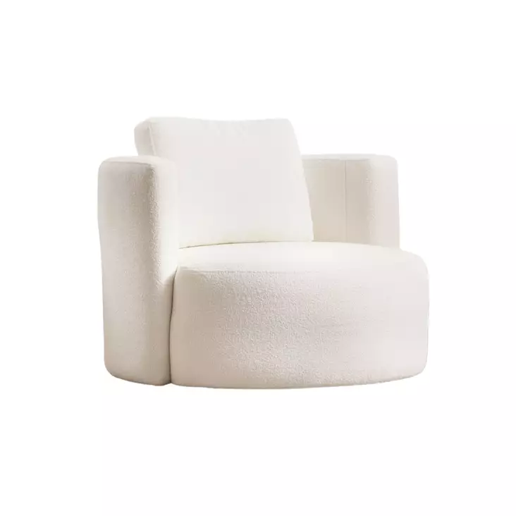 Öronlappsfåtölj Atelier del Sofa Asos Cream Kräm Polyester 105x100x71 cm - Fåtöljer - 8683742690825 - 1