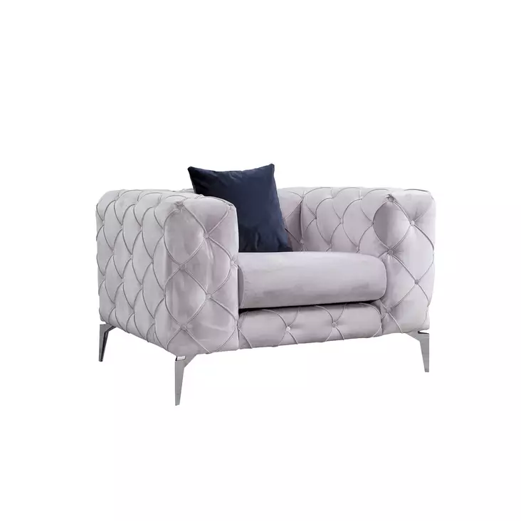 Öronlappsfåtölj Atelier del Sofa Como Ljusgrå Polyester 108x90x70 cm - Fåtöljer - 8681875825565 - 1