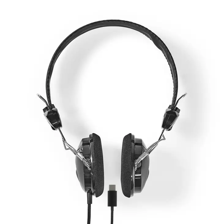 On-Ear Trådbundna Hörlurar | USB-C | Kabellängd: 1.10 m | Svart - Trådlösa hörlurar - 5412810478835 - 1