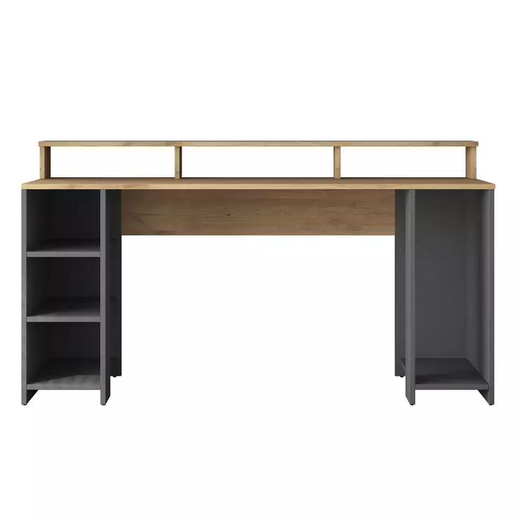 Skrivbord Hanah Home HA110 Valnöt Antracit Spånskiva 160x89,5x55 cm - Skrivbord - 8683742031765 - 1