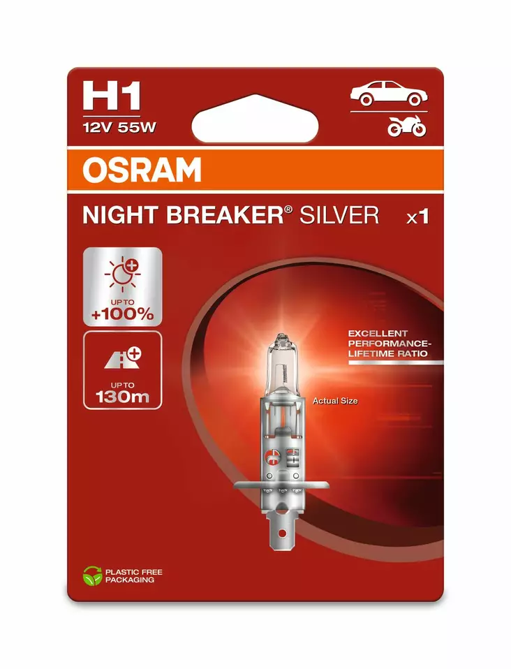 Osram H1 Night Breaker silver - H1-glödlampor - 4062172395465 - 1