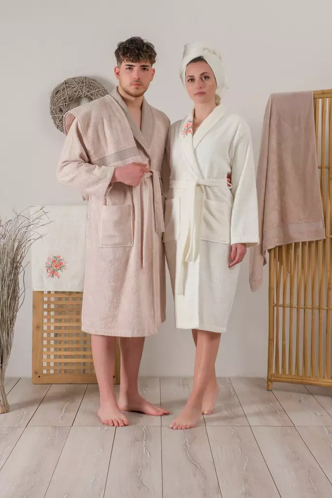 Familjeset för badet, cappuccino, 50 x 90 cm, 90 x 150 cm, tålig - Handdukar - 8683342297035 - 1