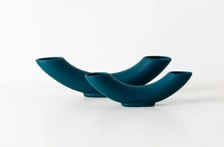 Vas Set Aberto Design CY0195 Petrolgrön Keramik 27x4x8 cm 36x5x10 cm - Hängande blomkrukor och vaser - 8684282979845 - 1