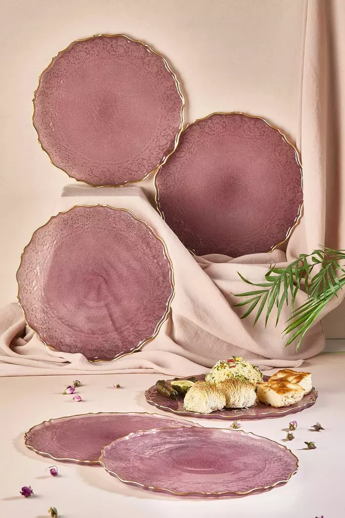 Tallrikset Hermia Goblen6 Plommon Glas 6 Delar - Tallrikar - 8684283900275 - 1