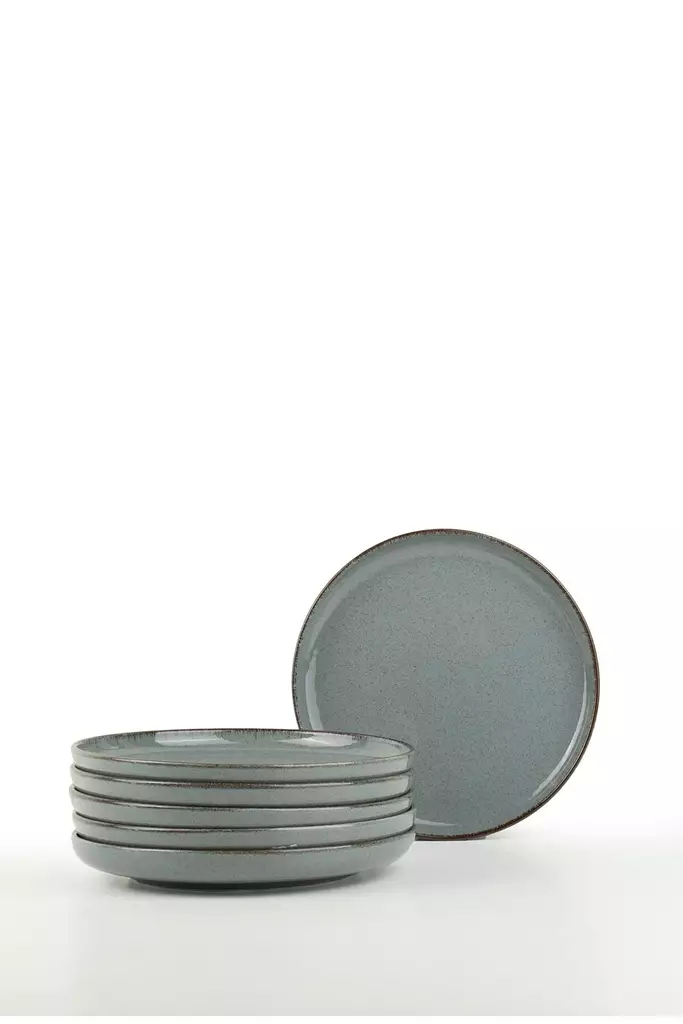 Uppläggningsfat Set Hermia Grå Porslin 6 Delar - Tallrikar - 8684283203505 - 1