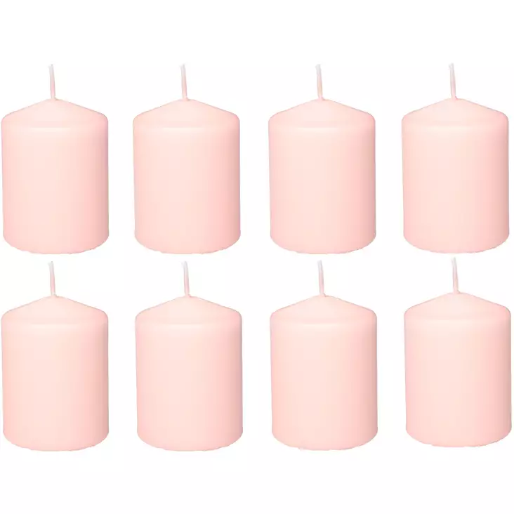 Pöytäkynttilä vaaleanpunainen 5x7cm 8 kpl - Ljus och lyktor - 6410416300115 - 1